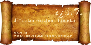 Öszterreicher Tivadar névjegykártya